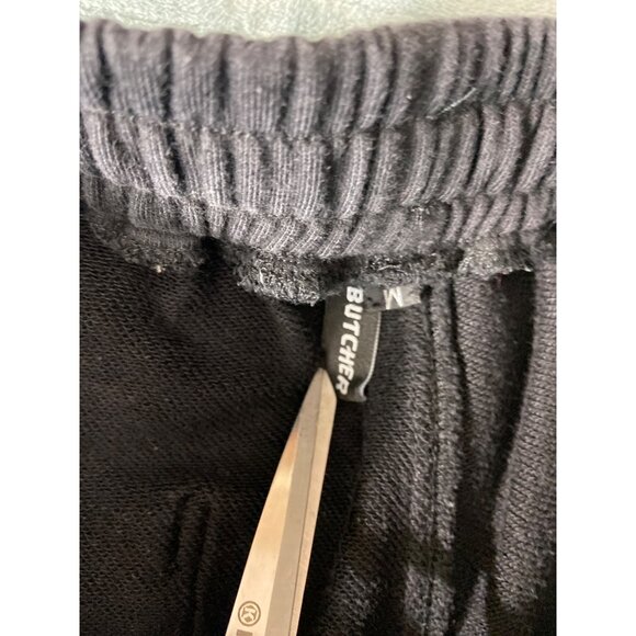 Butcher Youth Black Sweatpants Medium Rapstar Cher Drawstring Waist and Cuffs - Picture 3 of 8